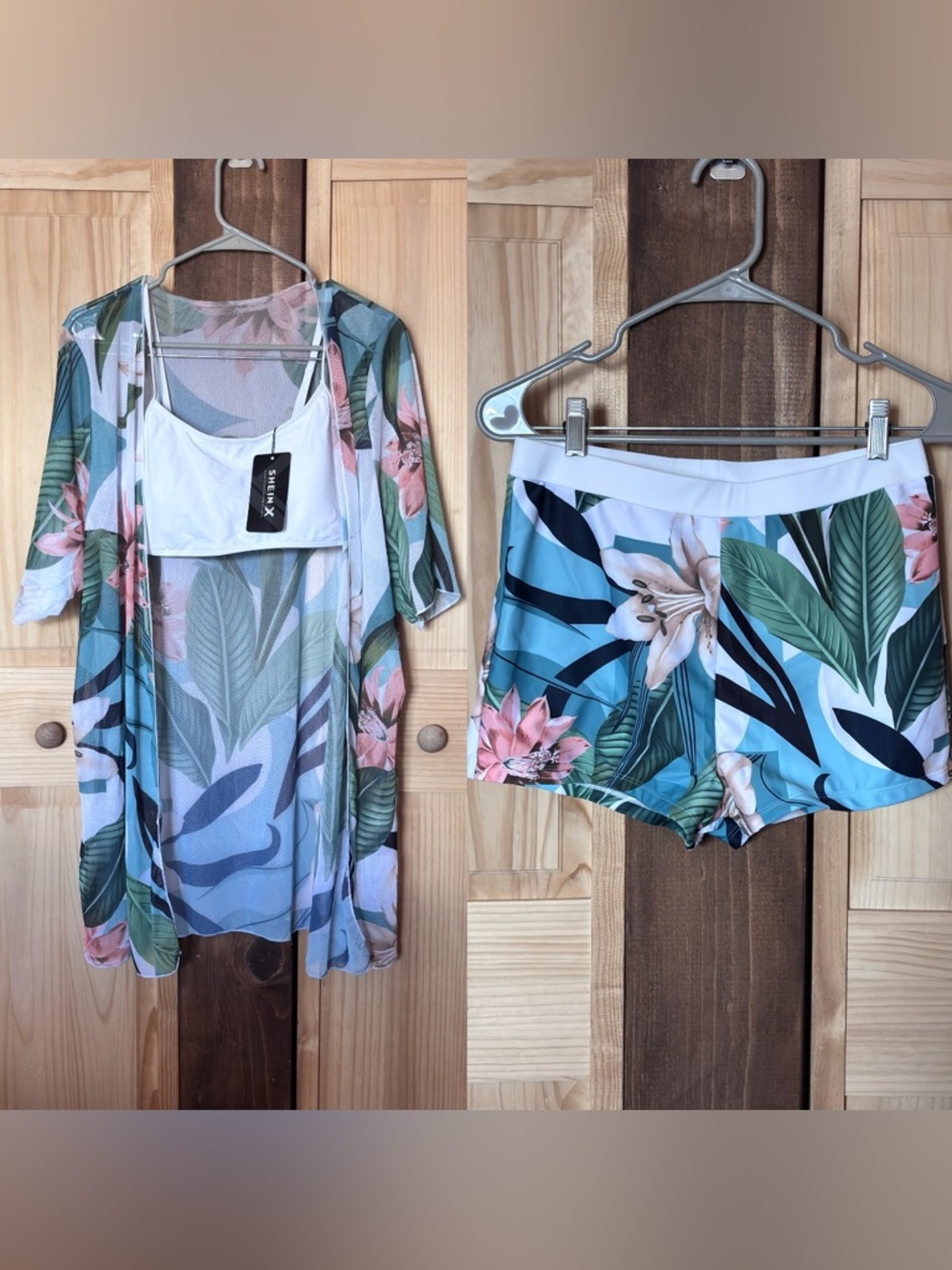 3-Piece Tropical Floral Swim Set